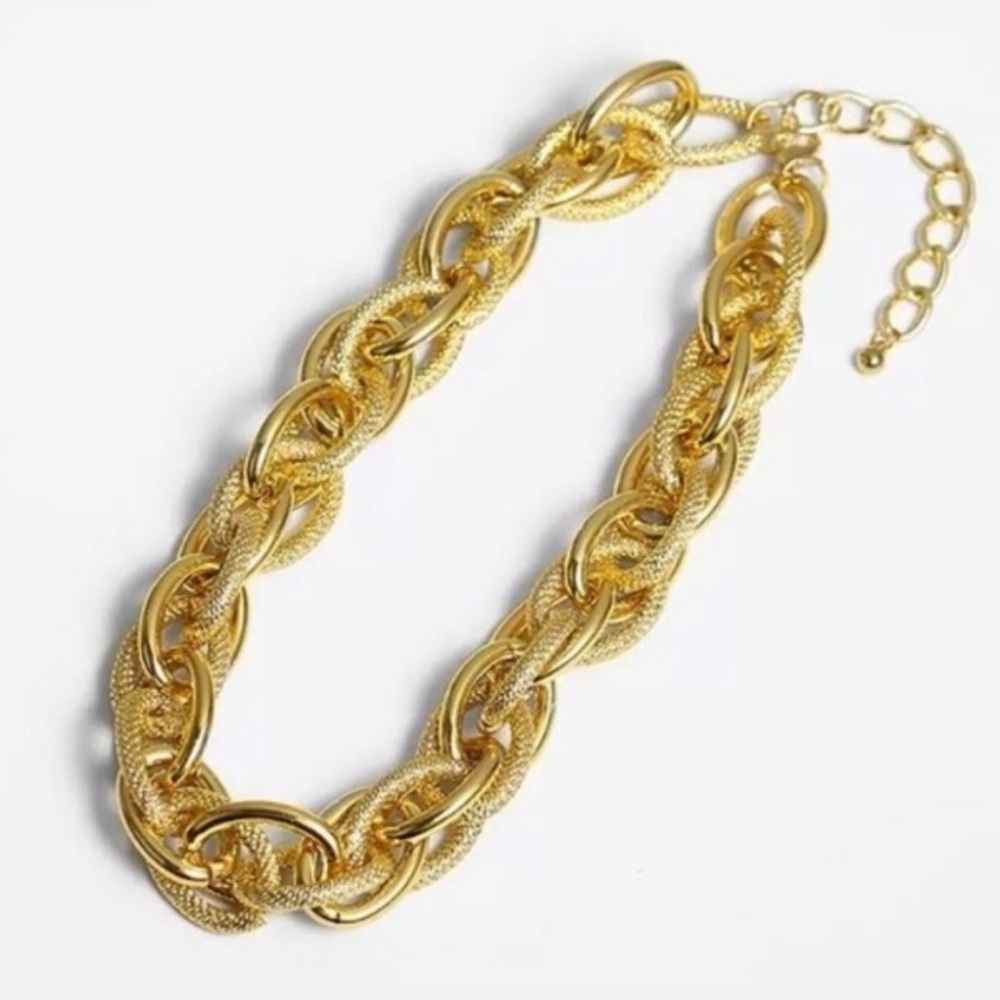 NEW 18K CHUNKY CHOKER CHAIN NECKLACE - Picture 5 of 6